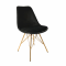 KICK Velvet Bucket Chair Black - Gold Frame - Black