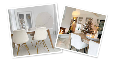 White dining chairs