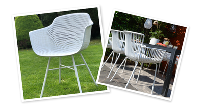 White garden chairs