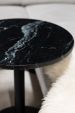 Kick Sidetable Marble Round High - Black