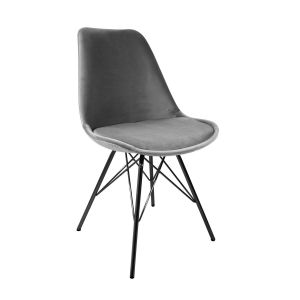 KICK Velvet Bucket Chair - Grey - Grey