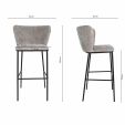 Kick bar stool Bo - Grey