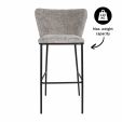 Kick bar stool Bo - Grey