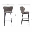 Kick bar stool Bo - Dark Grey