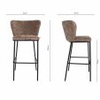 Kick bar stool Bo - Taupe