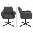 Kick swivel chair Viktor Boucle - Dark Grey