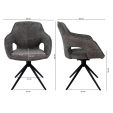 Kick swivel chair Zara - Dark Grey