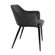 KICK MATZ Dining Chair - Velvet - Dark Grey