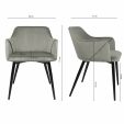 KICK MATZ Dining Chair - Velvet - Grey