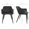 KICK MATZ Dining Chair - Velvet - Dark Grey