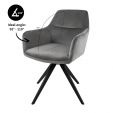 Kick swivel chair Tom - Grey