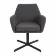 Kick swivel chair Viktor Boucle - Dark Grey