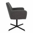 Kick swivel chair Viktor Boucle - Dark Grey