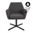 Kick swivel chair Viktor Boucle - Dark Grey