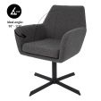 Kick swivel chair Viktor Boucle - Dark Grey