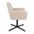 Kick swivel chair Viktor Boucle - Beige