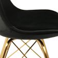 KICK Velvet Bucket Chair Black - Gold Frame - Black