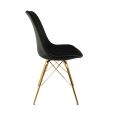 KICK Velvet Bucket Chair Black - Gold Frame - Black