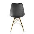 KICK Velvet Bucket Chair Dark Grey - Gold Frame - Dark Grey