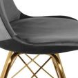 KICK Velvet Bucket Chair Dark Grey - Gold Frame - Dark Grey