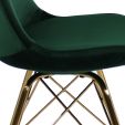 KICK Velvet Bucket Chair Dark Green - Gold Frame - Dark Green