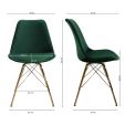 KICK Velvet Bucket Chair Dark Green - Gold Frame - Dark Green