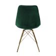 KICK Velvet Bucket Chair Dark Green - Gold Frame - Dark Green