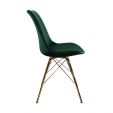 KICK Velvet Bucket Chair Dark Green - Gold Frame - Dark Green