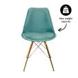 KICK Velvet Bucket Chair Mint Green - Gold Frame - Mint Green