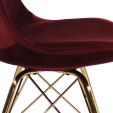 KICK Velvet Bucket Chair Red - Gold Frame - Red