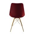 KICK Velvet Bucket Chair Red - Gold Frame - Red