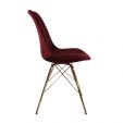 KICK Velvet Bucket Chair Red - Gold Frame - Red