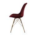 KICK Velvet Bucket Chair Red - Gold Frame - Red