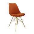 KICK Velvet Bucket Chair Orange- Gold Frame - Orange