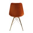 KICK Velvet Bucket Chair Orange- Gold Frame - Orange