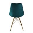 KICK Velvet Bucket Chair Blue - Gold Frame - Blue