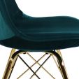 KICK Velvet Bucket Chair Blue - Gold Frame - Blue