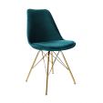 KICK Velvet Bucket Chair Blue - Gold Frame - Blue