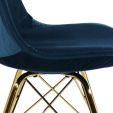 KICK Velvet Bucket Chair Dark Blue - Gold Frame - Dark Blue