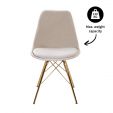 KICK Velvet Bucket Chair Champagne - Gold Frame - Champagne