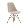 KICK Velvet Bucket Chair Champagne - Gold Frame - Champagne