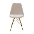 KICK Velvet Bucket Chair Champagne - Gold Frame - Champagne