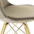 KICK Velvet Bucket Chair Taupe - Gold Frame - Taupe