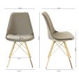 KICK Velvet Bucket Chair Taupe - Gold Frame - Taupe