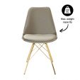 KICK Velvet Bucket Chair Taupe - Gold Frame - Taupe