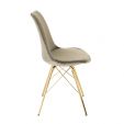 KICK Velvet Bucket Chair Taupe - Gold Frame - Taupe