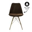 Kick Velvet Bucket Chair Coffee - Gold Frame