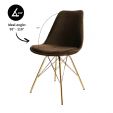 Kick Velvet Bucket Chair Coffee - Gold Frame