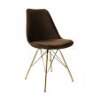 Kick Velvet Bucket Chair Coffee - Gold Frame