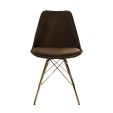 Kick Velvet Bucket Chair Coffee - Gold Frame